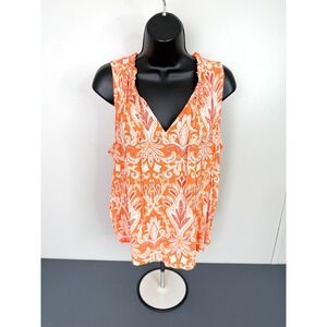 Loft Womens Top Sleeveless Paisley Print Floral Size Large Petite